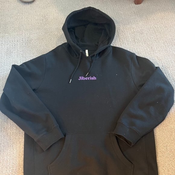 Jiberish Hoodie Purple Text - Picture 1 of 1